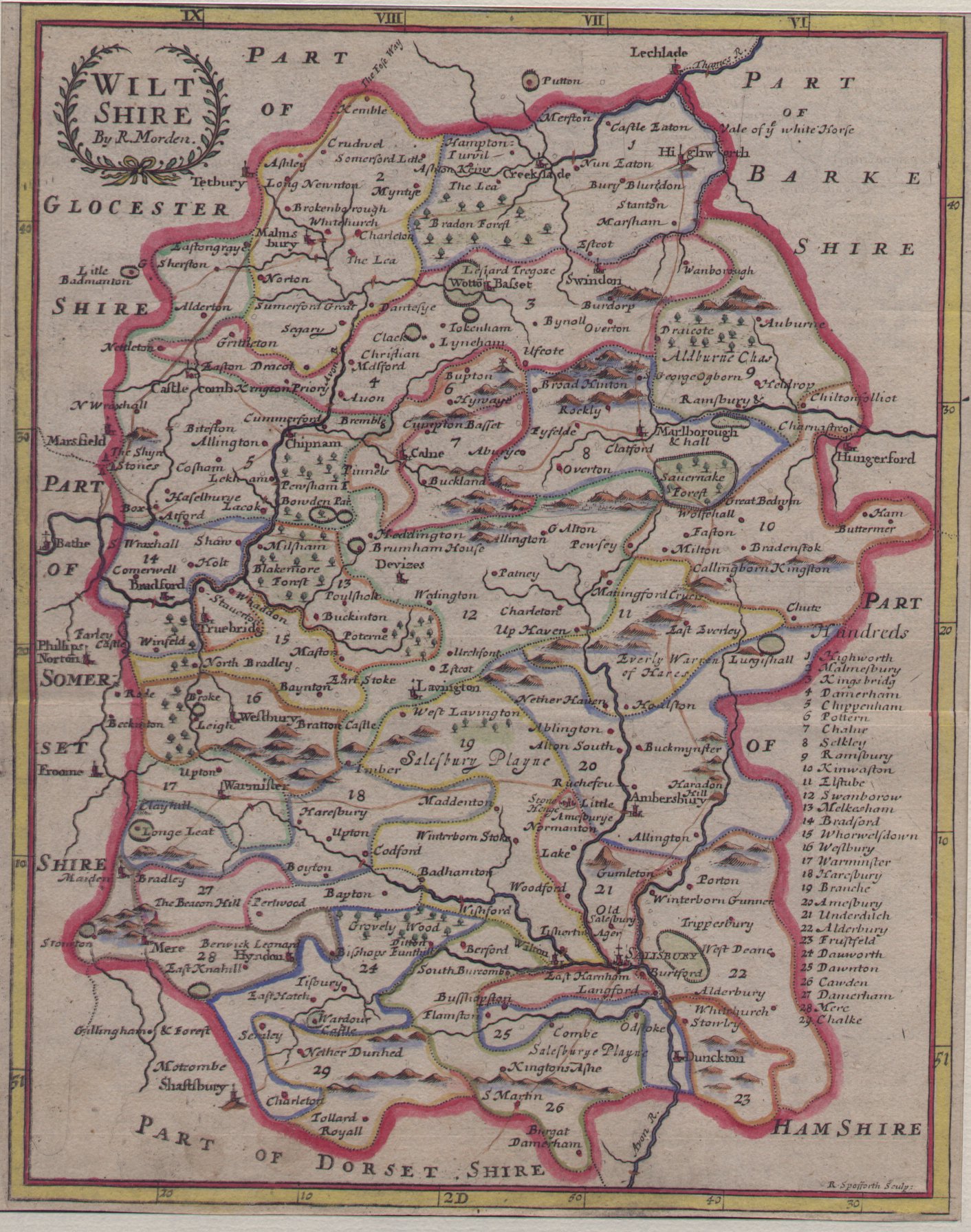 Map of Wiltshire - Morden